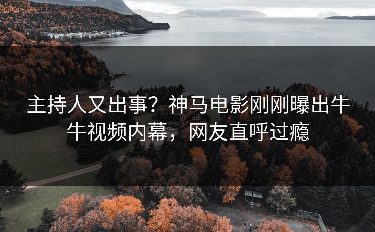 主持人又出事？神马电影刚刚曝出牛牛视频内幕，网友直呼过瘾