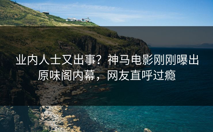 业内人士又出事？神马电影刚刚曝出原味阁内幕，网友直呼过瘾