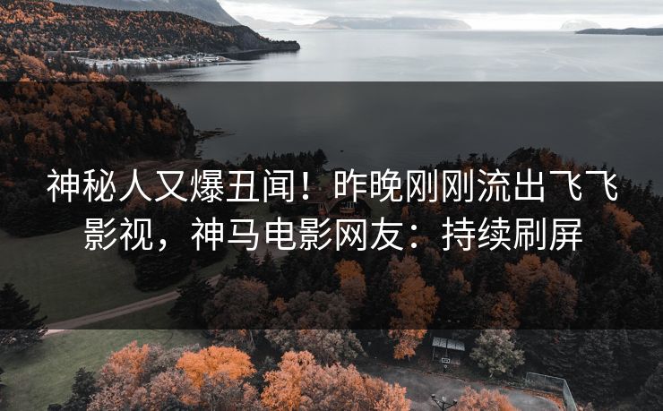 神秘人又爆丑闻！昨晚刚刚流出飞飞影视，神马电影网友：持续刷屏
